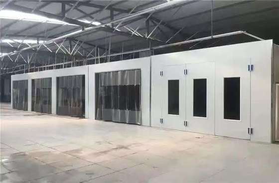 CoatTech Drive-Through Linear Sanding Station with Front and Rear Access Curtains for High-Volume Workflow